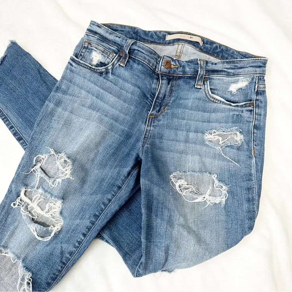 Joes Jeans skinny ankle ripped blue denim size 26 distressed
